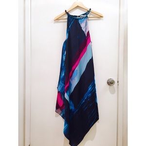 RACHEL Rachel Roy watercolor print halter dress–L